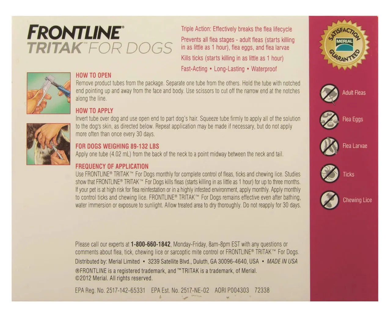 Frontline Tritak Dog/Puppy, 89-132 lbs, 3 month