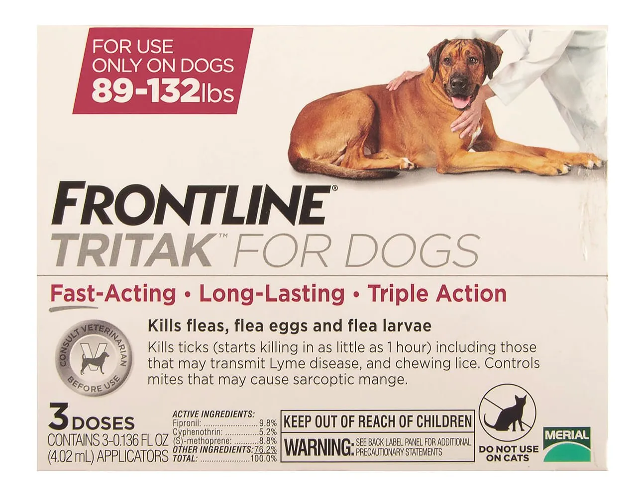 Frontline Tritak Dog/Puppy, 89-132 lbs, 3 month