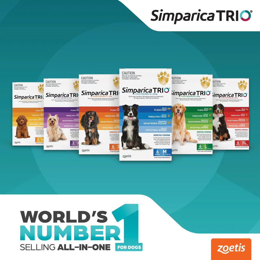 Simparica Trio - Chews for Dogs 1.25-2.5kg (3pk)